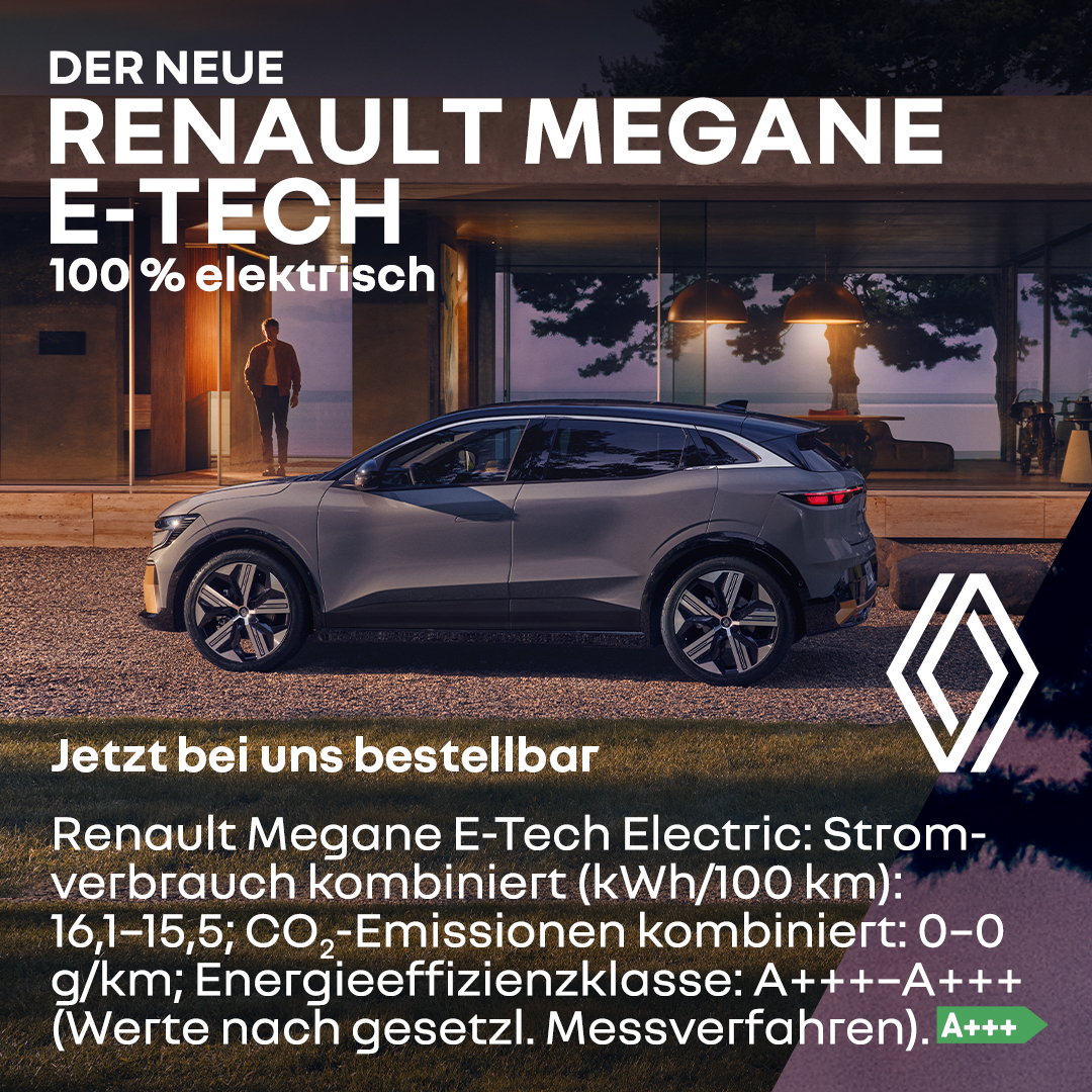 Mehr über den Artikel erfahren Der neue Renault Megane E-Tech 100% elektrisch!